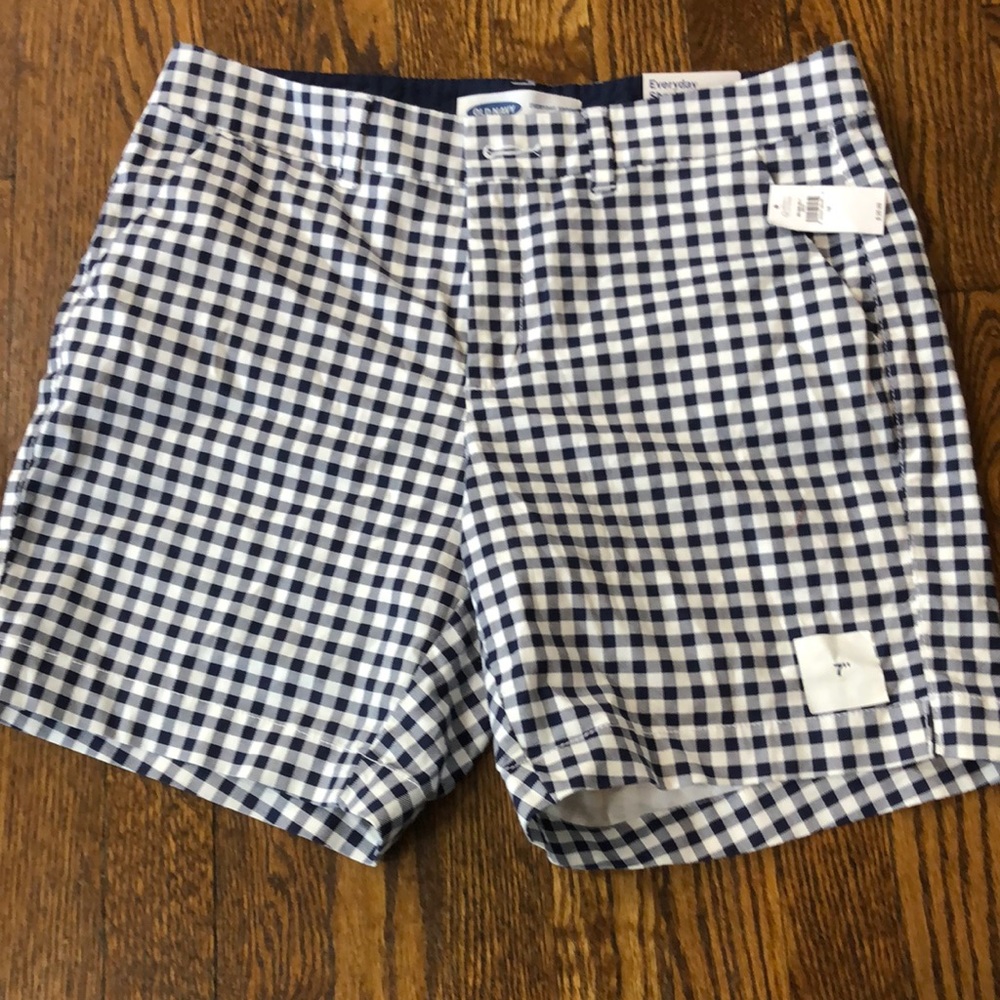 Women’s gingham blue and white shorts
